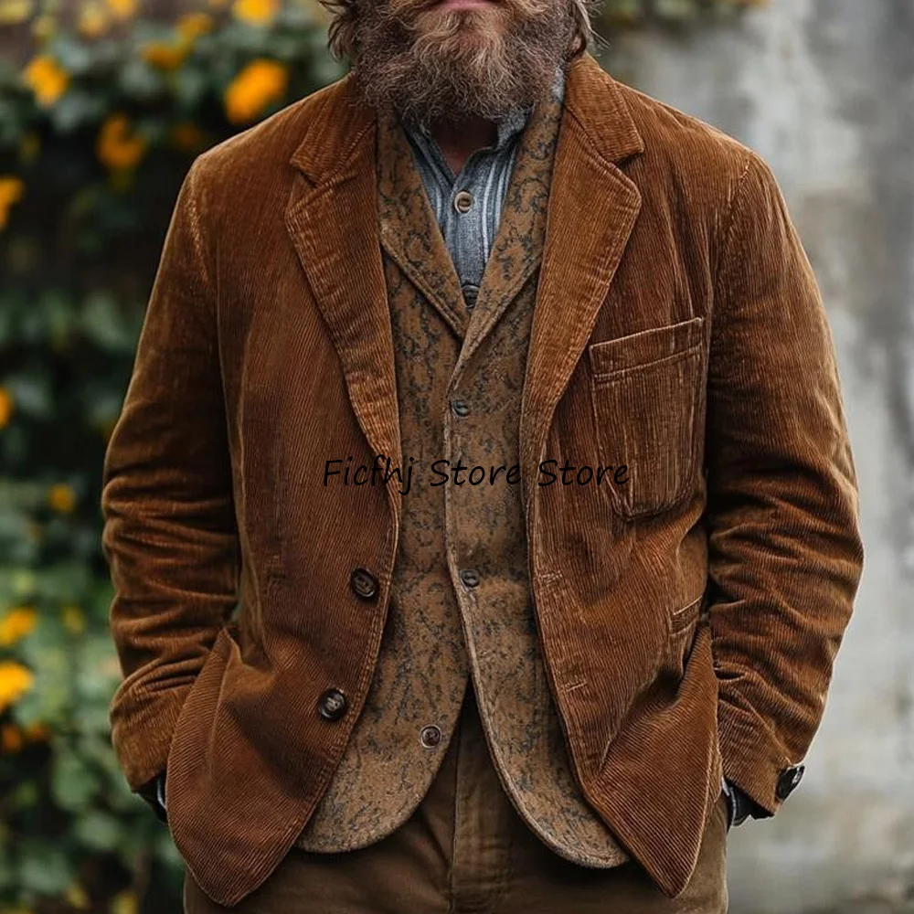 Casual Suit Jackets for Man Notch Lapels Men's Social Coat Straight Pockets Corduroy Fabric Two Buttons Urban Blazers Fashion
Casual Suit Jackets for Man Notch Lapels Men's Social Coat Straight Pockets Corduroy Fabric Two Buttons Urban Blazers Fashion