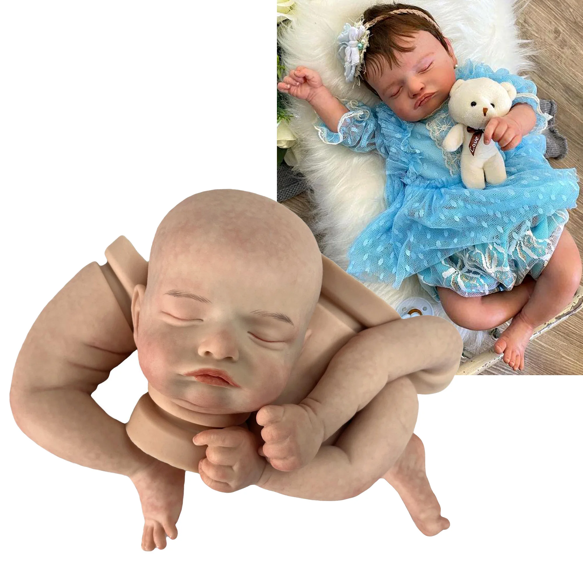 18 Inch Rosalie Solid Silicone Bebe Reborn Kit Handmade Painted/Unpainted Unfinished DIY Reborn Doll Parts Reborne Silicone Real
18 Inch Rosalie Solid Silicone Bebe Reborn Kit Handmade Painted/Unpainted Unfinished DIY Reborn Doll Parts Reborne Silicone Real