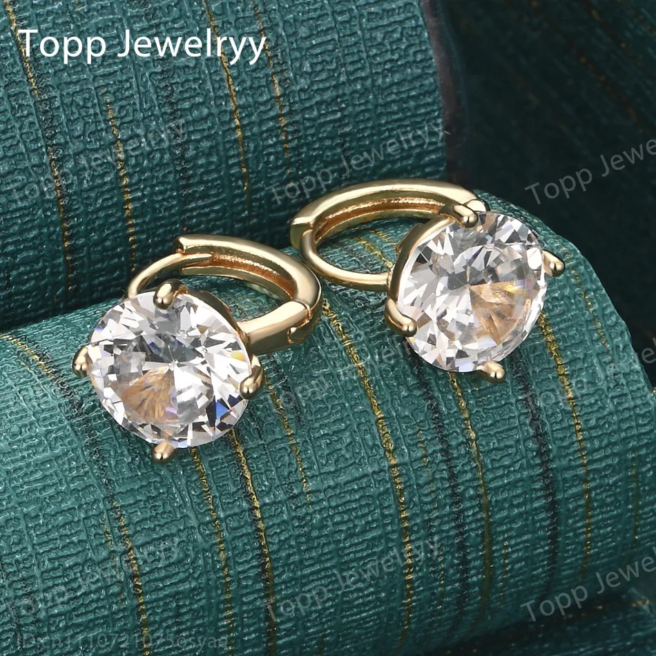 Luxurious 925 Sterling Silver Gold-tone Exquisite Round Zirconia Clip-on Earrings - Stylish Women's Wedding Party Gift Jewelry
Luxurious 925 Sterling Silver Gold-tone Exquisite Round Zirconia Clip-on Earrings - Stylish Women's Wedding Party Gift Jewelry