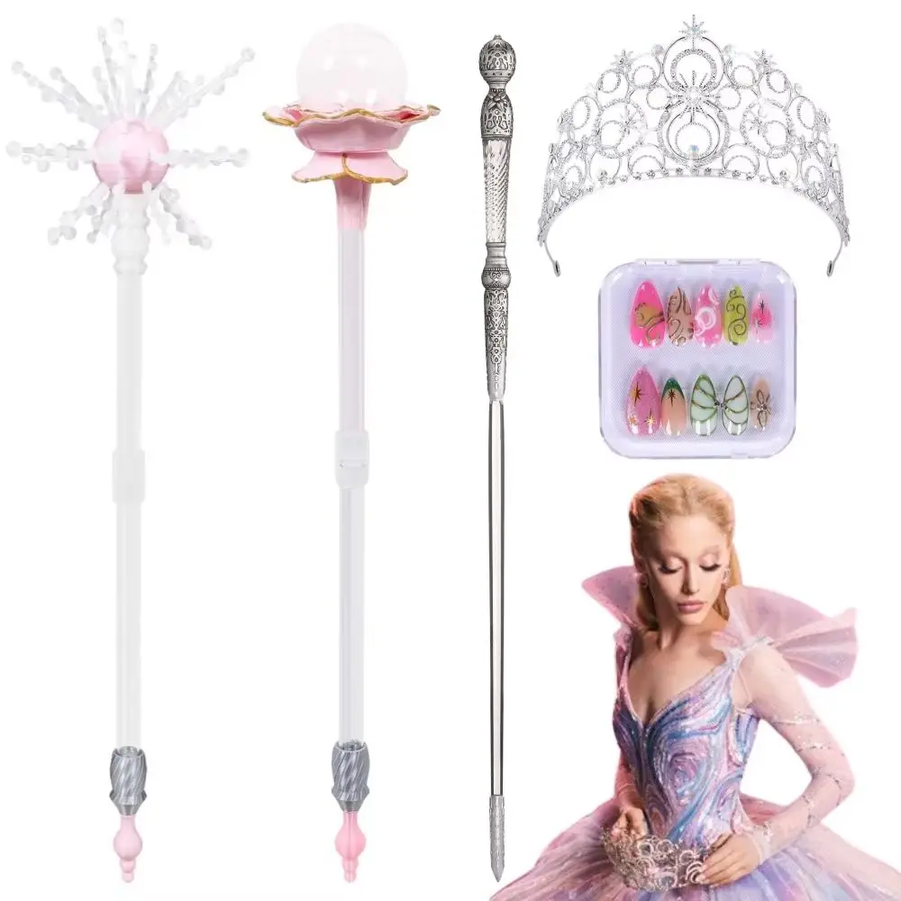 Wicked Glinda Crown Cosplay Wand Disguise Props Fantasia Nail Art Headgear for Women Kids Halloween Carnival Costume Accessories
Wicked Glinda Crown Cosplay Wand Disguise Props Fantasia Nail Art Headgear for Women Kids Halloween Carnival Costume Accessories