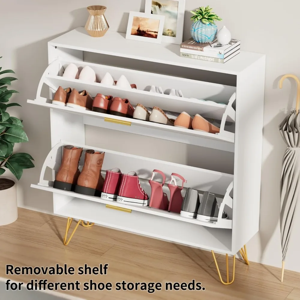 Shoe Cabinet for Entryway Slim, White Shoe Storage Cabinet with 2 Flip Drawers, Narrow Shoe Rack Cabinet, Customized
Shoe Cabinet for Entryway Slim, White Shoe Storage Cabinet with 2 Flip Drawers, Narrow Shoe Rack Cabinet, Customized