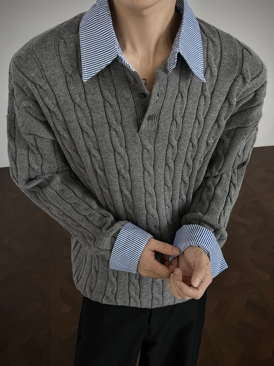 Мужской вязаный свитер в американском винтажном стиле с эффектом двухслойности, повседневный, свободного кроя, из мягкого полиэстера, с длинными рукавами
Мужской вязаный свитер в американском винтажном стиле с эффектом двухслойности, повседневный, свободного кроя, из мягкого полиэстера, с длинными рукавами