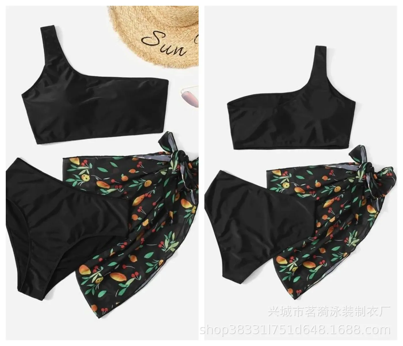 Bathing Suit Women European And American Single Shoulder Sexy Female Split Fashion Bikini Bikini Swimming Three-piece Women's Sw
Bathing Suit Women European And American Single Shoulder Sexy Female Split Fashion Bikini Bikini Swimming Three-piece Women's Sw