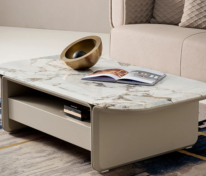 Italian light luxury style marble tea table modern simple high-end small apartment leather hard bag luxury stone tea table
Italian light luxury style marble tea table modern simple high-end small apartment leather hard bag luxury stone tea table