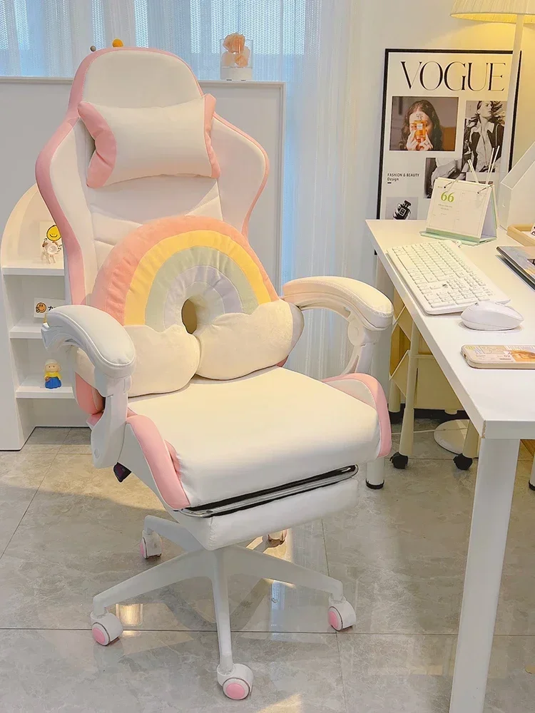 Comfortable live broadcast office chair with wheels Chair Girls' bedroom gamer Ergonomic Lifting Swivel chair office furniture
Comfortable live broadcast office chair with wheels Chair Girls' bedroom gamer Ergonomic Lifting Swivel chair office furniture