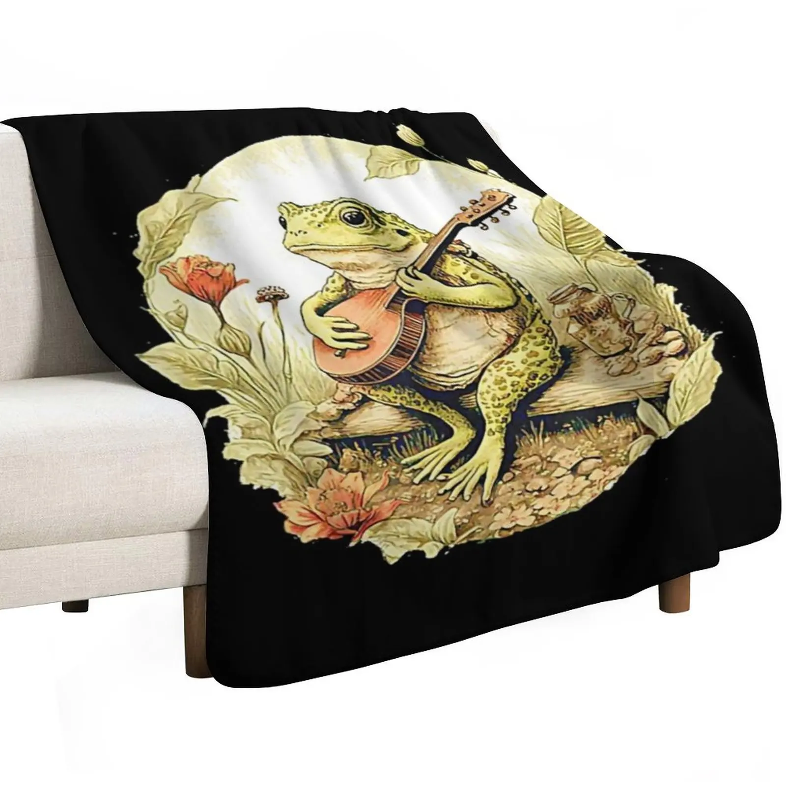 Frog Playing Banjo On Log, Funny Cottagecore Aesthetic Frog With Musical instrument Throw Blanket Moving Warm Blankets
Frog Playing Banjo On Log, Funny Cottagecore Aesthetic Frog With Musical instrument Throw Blanket Moving Warm Blankets