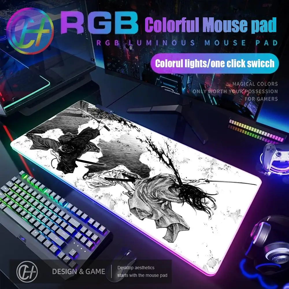 HYBXAXC Japan Samurai katana Mouse Pad RGB Gaming Mouse Pad Desk Mat HD Gamer Large LED Light XXL Vagabond Manga Mouse Pad
HYBXAXC Japan Samurai katana Mouse Pad RGB Gaming Mouse Pad Desk Mat HD Gamer Large LED Light XXL Vagabond Manga Mouse Pad
