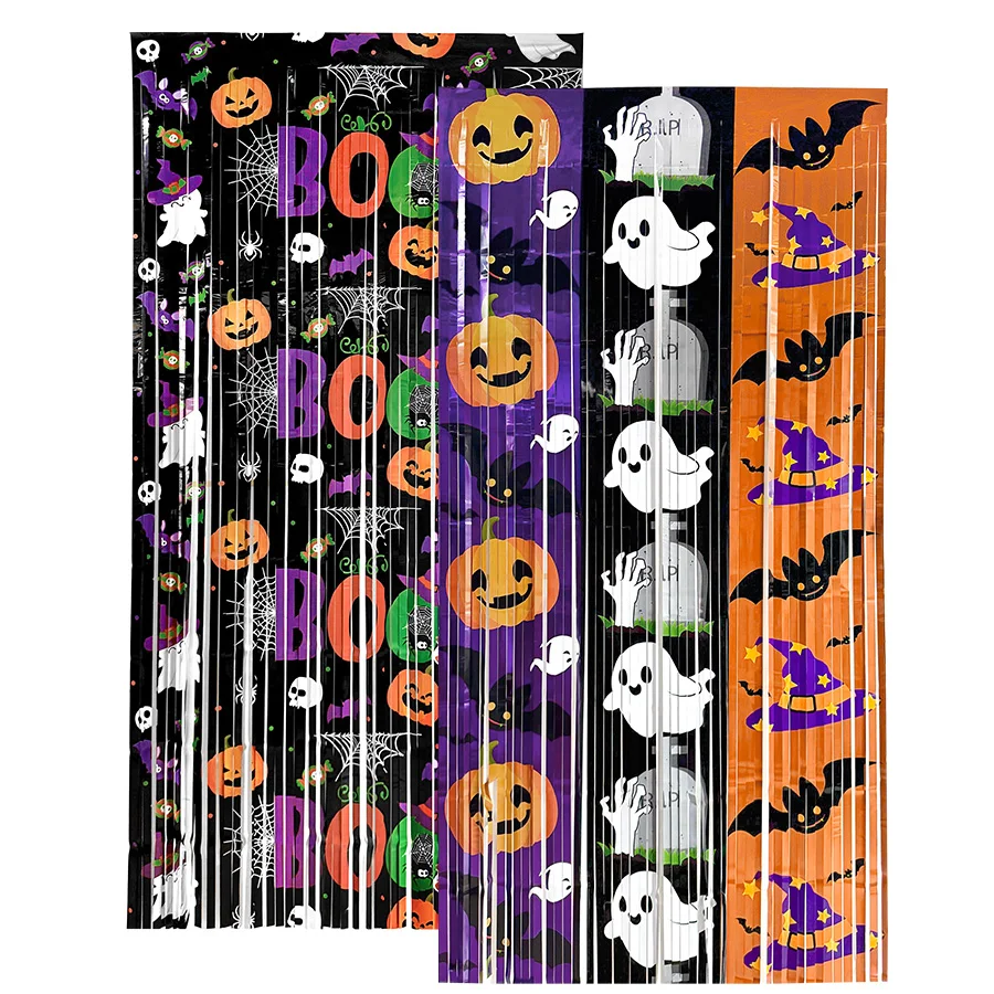 2Meters Halloween Foil Tinsel Curtain Happy Halloween Party Home Wall Hanging Decoration Pumpkin Ghost PVC Backdrop Photo Props
2Meters Halloween Foil Tinsel Curtain Happy Halloween Party Home Wall Hanging Decoration Pumpkin Ghost PVC Backdrop Photo Props