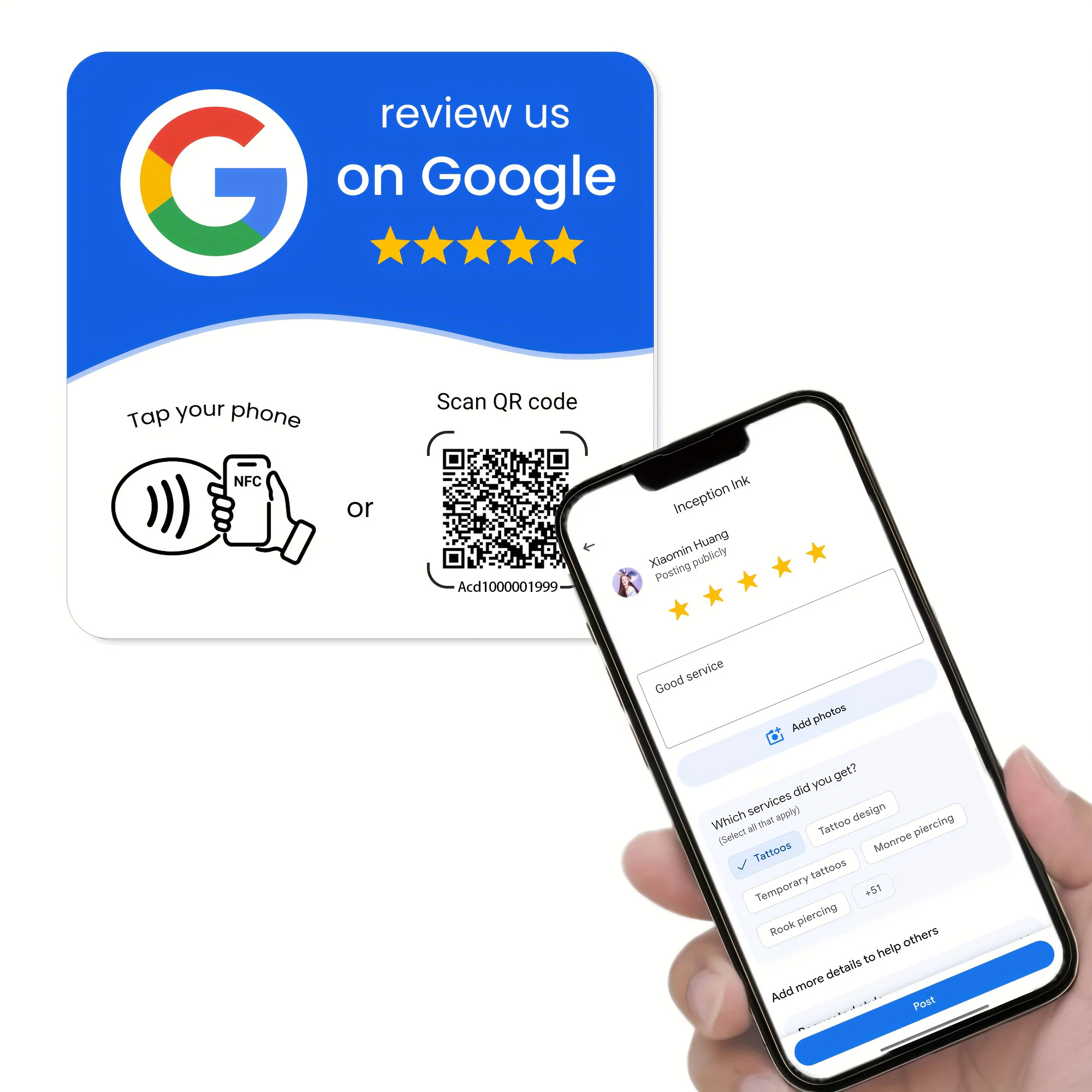 Квадратный NFC 215, программируемый QR-код, карта обзора Google, стол NFC, гибкая карта с дисплеем NFC, стоячий брендовый кронштейн
Квадратный NFC 215, программируемый QR-код, карта обзора Google, стол NFC, гибкая карта с дисплеем NFC, стоячий брендовый кронштейн