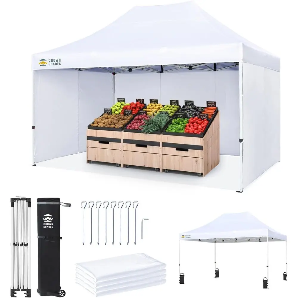 10x15m Heavy-Duty Outdoor Canopy with 4 Sidewalls, 8 Stakes, 4 Sandbags, and 4 Ropes for Events and Parties, White
10x15m Heavy-Duty Outdoor Canopy with 4 Sidewalls, 8 Stakes, 4 Sandbags, and 4 Ropes for Events and Parties, White