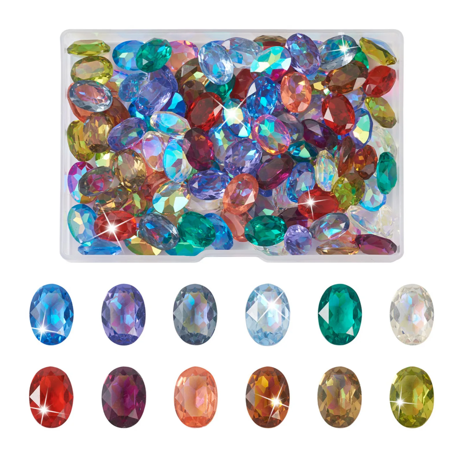 120Pcs 14x10x6mm Oval Pointed Back Resin Rhinestone Cabochons Charms Beads For Women DIY Bracelet Earrings Craft Jewelry Making
120Pcs 14x10x6mm Oval Pointed Back Resin Rhinestone Cabochons Charms Beads For Women DIY Bracelet Earrings Craft Jewelry Making
