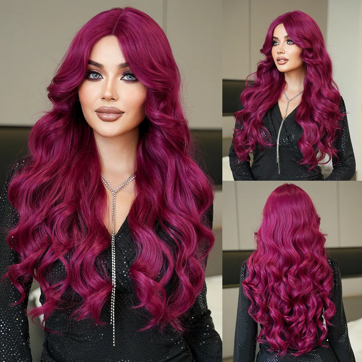 Burgundy Red Middle Part Long Body Wave Wig Synthetic Hair Heat Resistant Full Wig Women Party Cosplay Hairstyle
Burgundy Red Middle Part Long Body Wave Wig Synthetic Hair Heat Resistant Full Wig Women Party Cosplay Hairstyle