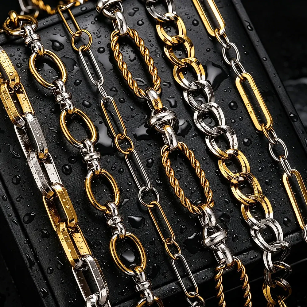 1m Stainless Steel Two Tone Large Chains Thick Wide Punk Link Chain for Men Women DIY Bracelets Necklace Jewelry Making Findings
1m Stainless Steel Two Tone Large Chains Thick Wide Punk Link Chain for Men Women DIY Bracelets Necklace Jewelry Making Findings