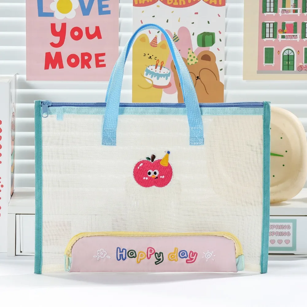 Cartoon Mesh Document Bag with Pencil Case Clear Visible File Bag Handheld Exam Paper Organizer Gift
Cartoon Mesh Document Bag with Pencil Case Clear Visible File Bag Handheld Exam Paper Organizer Gift