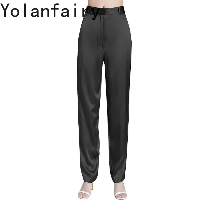 YOLANFAIRY 95% Mulberry Silk 5% Spandex Pants Women Clothing 2026 Summer High Waist Comfortable Trousers Casual Harem Pants New
YOLANFAIRY 95% Mulberry Silk 5% Spandex Pants Women Clothing 2026 Summer High Waist Comfortable Trousers Casual Harem Pants New