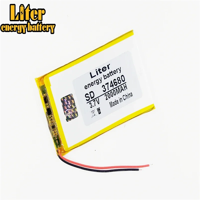 374680 3.7V 2000MAH 354580 404580 Polymer lithium ion / Li-ion battery for TOY,POWER BANK,GPS,mp3,mp4,cell phone,speaker
374680 3.7V 2000MAH 354580 404580 Polymer lithium ion / Li-ion battery for TOY,POWER BANK,GPS,mp3,mp4,cell phone,speaker