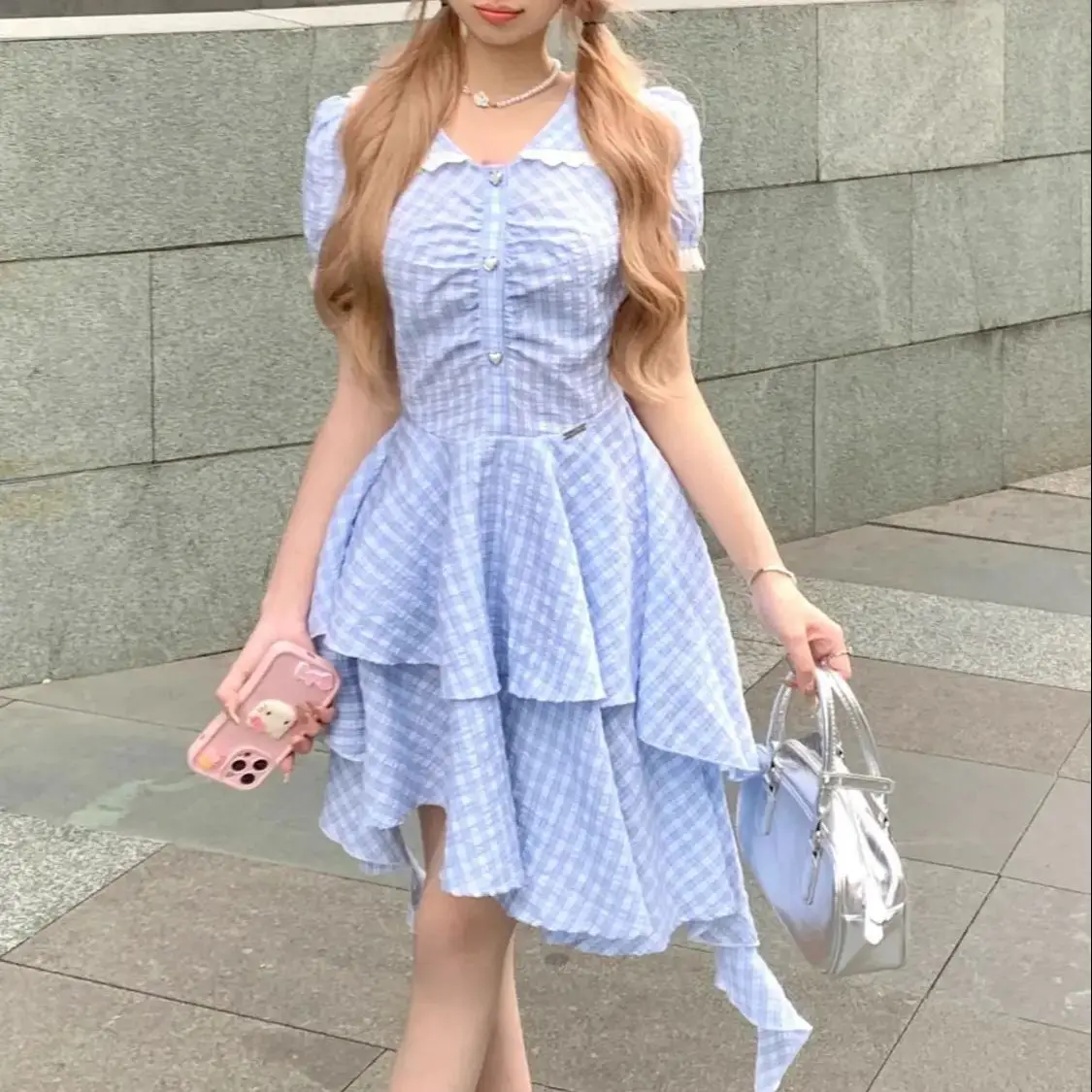 Plaid Dress Irregular Doll Collar French Sweet Blue 2024 Women'S Summer New Design Waist Slimming Skirt
Plaid Dress Irregular Doll Collar French Sweet Blue 2024 Women'S Summer New Design Waist Slimming Skirt