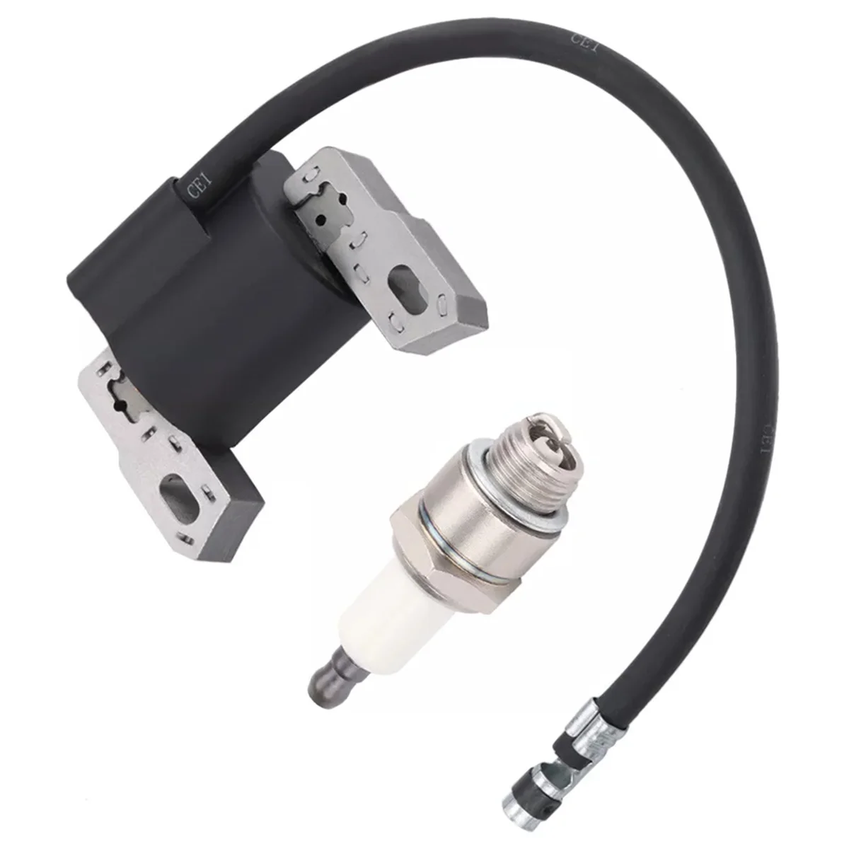 Ignition Coil & Spark Plug for John Deere JM26 JM36 JS25 JS26 JS28 JS36 JS38 Lawn Mower MIA12374, MIA11221, MIU13935 
Ignition Coil & Spark Plug for John Deere JM26 JM36 JS25 JS26 JS28 JS36 JS38 Lawn Mower MIA12374, MIA11221, MIU13935
