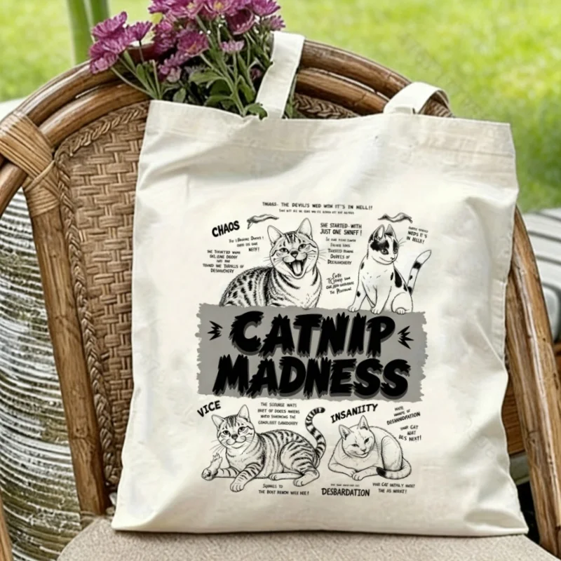 1PC "Catnip Madness" Funny Cat Canvas Tote Eco Shoulder Bag
1PC "Catnip Madness" Funny Cat Canvas Tote Eco Shoulder Bag