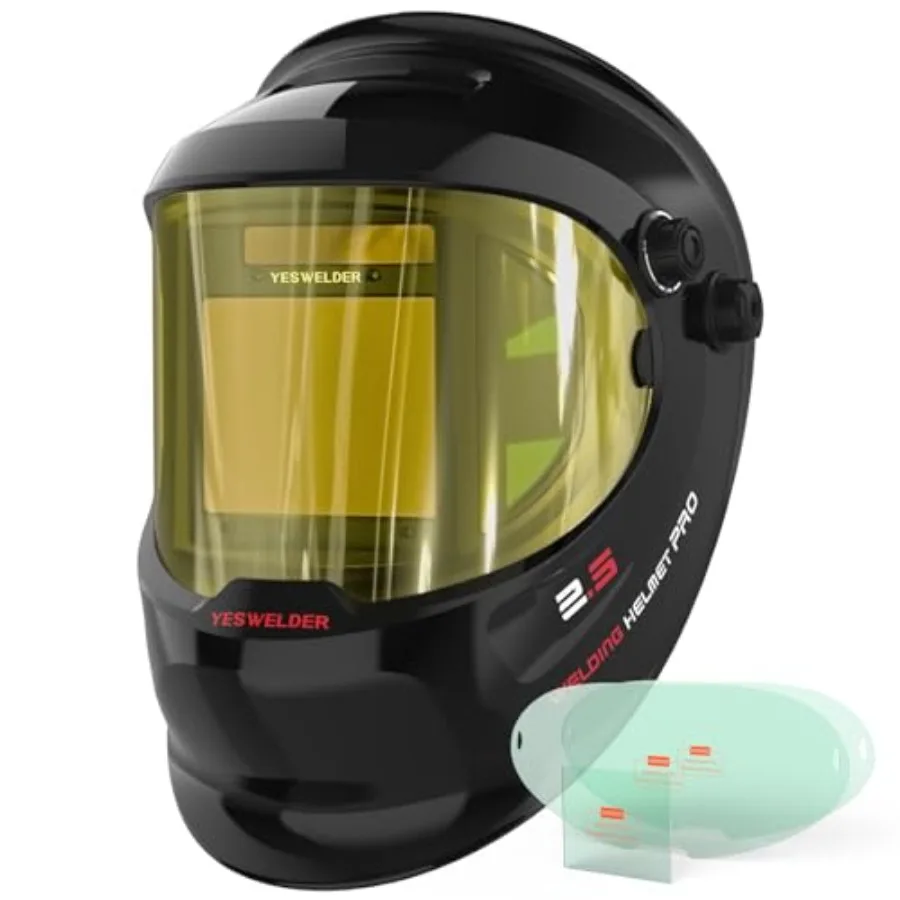 Auto Darkening Welding Helmet with SIDE VIEW, 180° Panoramic View, 1/1/1/1 True Color Solar Powered Welder Hood, Wide Shade 3/5
Auto Darkening Welding Helmet with SIDE VIEW, 180° Panoramic View, 1/1/1/1 True Color Solar Powered Welder Hood, Wide Shade 3/5