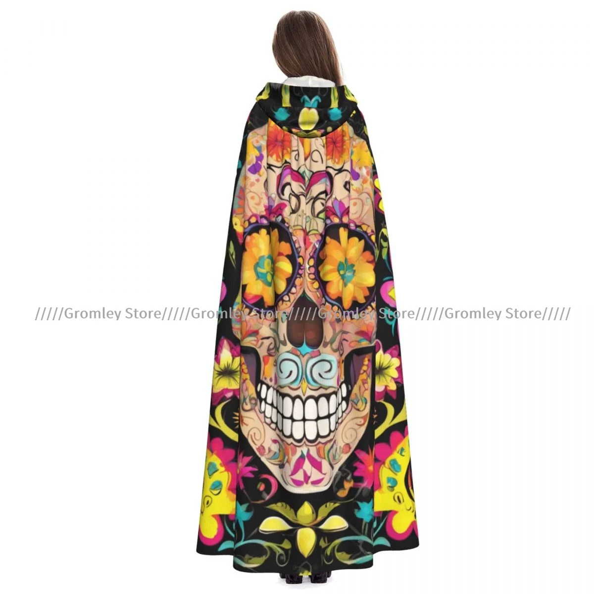 Medieval Halloween Cosplay Cloak Hooded Coat Mexican Sugar Skull Day Of The Dead Cape Coat Long Trench Costume Wizard Cloak
Medieval Halloween Cosplay Cloak Hooded Coat Mexican Sugar Skull Day Of The Dead Cape Coat Long Trench Costume Wizard Cloak