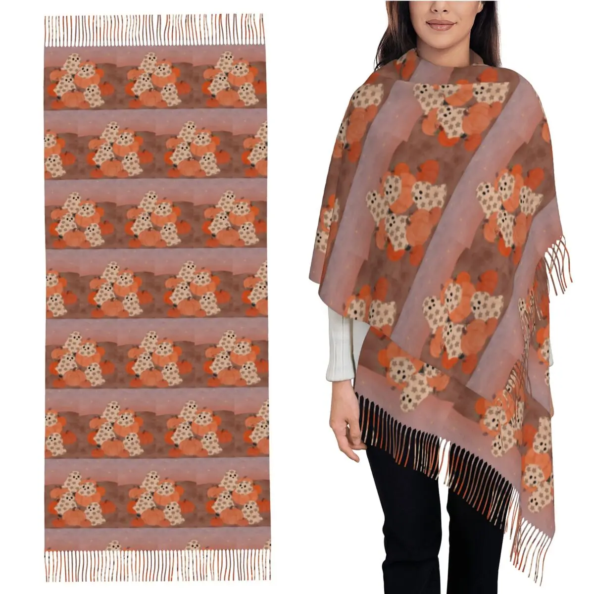 Floral Ghost Friends With Pumpkins Cute Halloween Scarf Tassel Scarves Women Warm Shawls and Wraps Large Fall Winter Shawl Wrap
Floral Ghost Friends With Pumpkins Cute Halloween Scarf Tassel Scarves Women Warm Shawls and Wraps Large Fall Winter Shawl Wrap