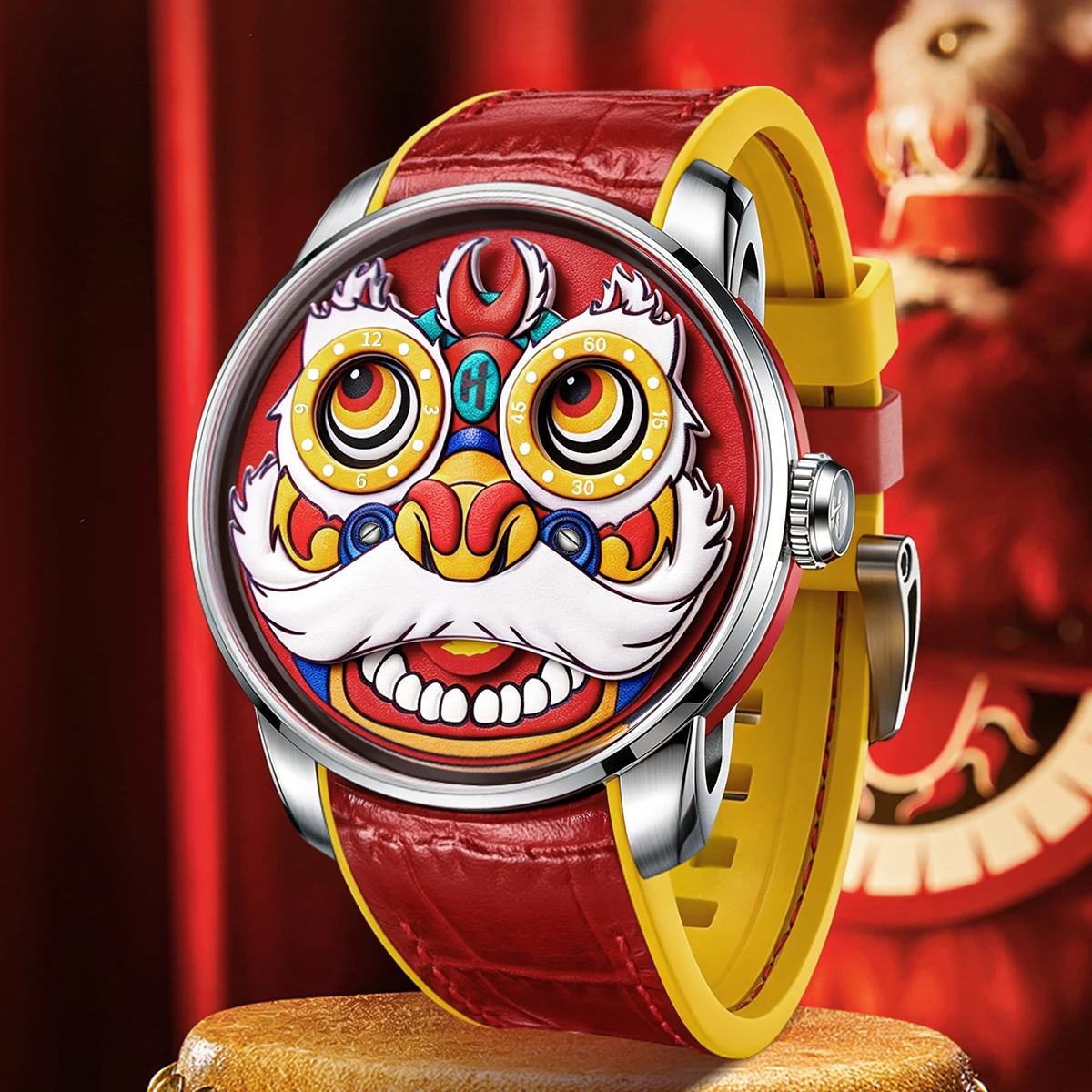 Lucky Harvey Intangible Cultural Heritage Lion Dance Men's Automatic Watch Sapphire Crystal 316L Case Unique Folk Art Wristwatch
Lucky Harvey Intangible Cultural Heritage Lion Dance Men's Automatic Watch Sapphire Crystal 316L Case Unique Folk Art Wristwatch