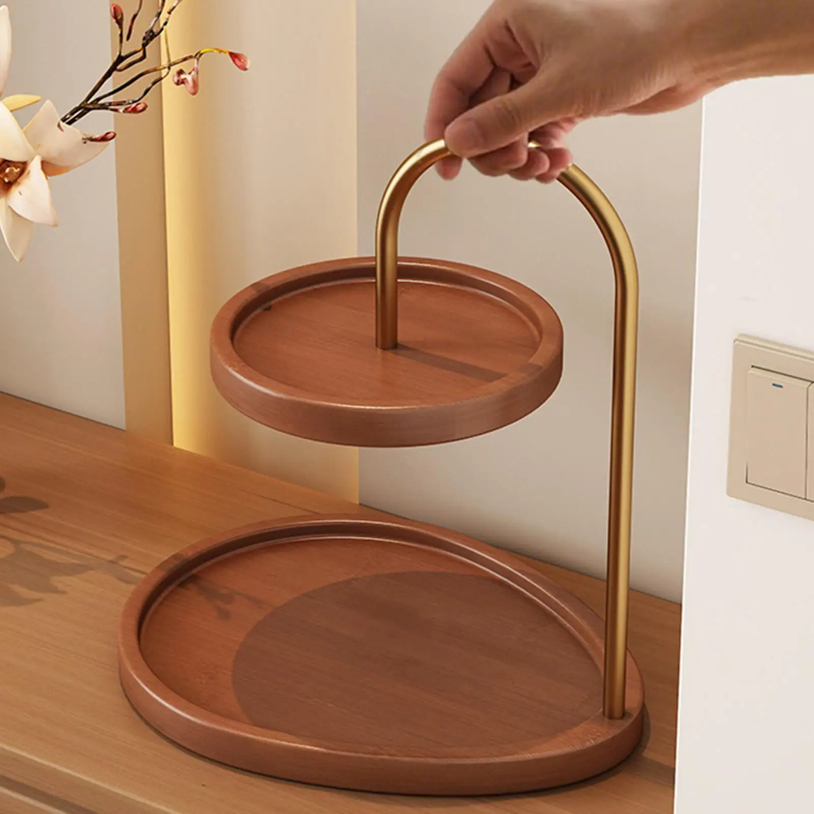 Wooden Tray Round 2-Tier Vintage Display Holder Jewelry Storage Organizer Decorative Tray for Entryway Bedroom Living Room
Wooden Tray Round 2-Tier Vintage Display Holder Jewelry Storage Organizer Decorative Tray for Entryway Bedroom Living Room