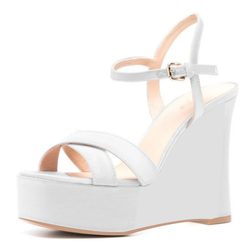 DIZHUANG Sexy women's high-heeled sandals. White suede sandals. About 15cm heel height. Platform wedges sandals. Buckle sandals.
DIZHUANG Sexy women's high-heeled sandals. White suede sandals. About 15cm heel height. Platform wedges sandals. Buckle sandals.