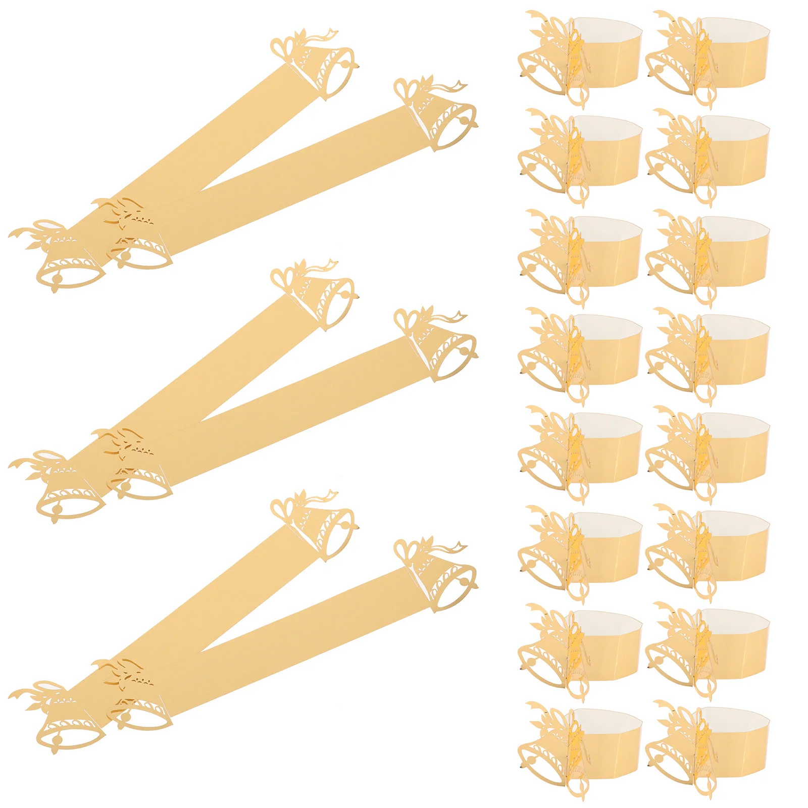 50Pcs Paper Napkin Rings Bell Shaped Christmas Napkin Buckles Table Decoration Party Wedding Banquet Serviette Buckles
50Pcs Paper Napkin Rings Bell Shaped Christmas Napkin Buckles Table Decoration Party Wedding Banquet Serviette Buckles