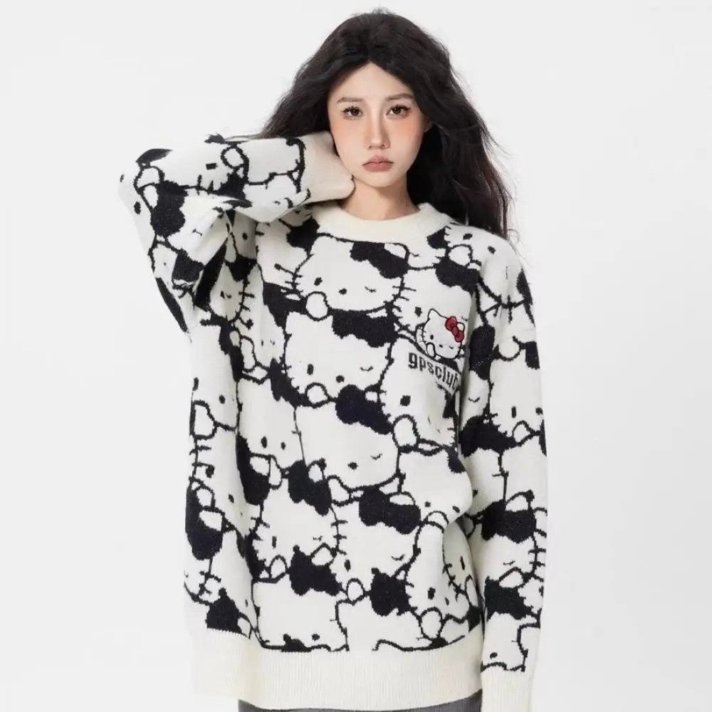 Sanrio Hello Kitty женский вязаный свитер Y2K аниме Kawaii осень зима свободные топы с круглым вырезом толстовка свободный модный подарок для девочек
Sanrio Hello Kitty женский вязаный свитер Y2K аниме Kawaii осень зима свободные топы с круглым вырезом толстовка свободный модный подарок для девочек