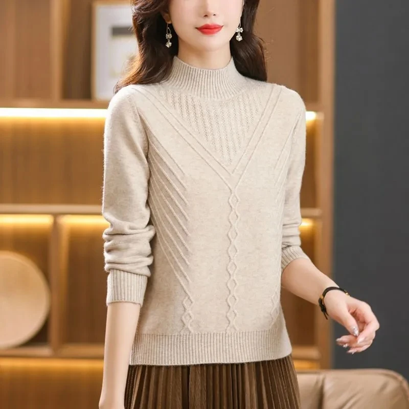 Новый осенний женский вязаный свитер, пуловер, кашемировый свитер с воротником, повседневный свитер с длинными рукавами, женский джемпер Pull Femme
Новый осенний женский вязаный свитер, пуловер, кашемировый свитер с воротником, повседневный свитер с длинными рукавами, женский джемпер Pull Femme