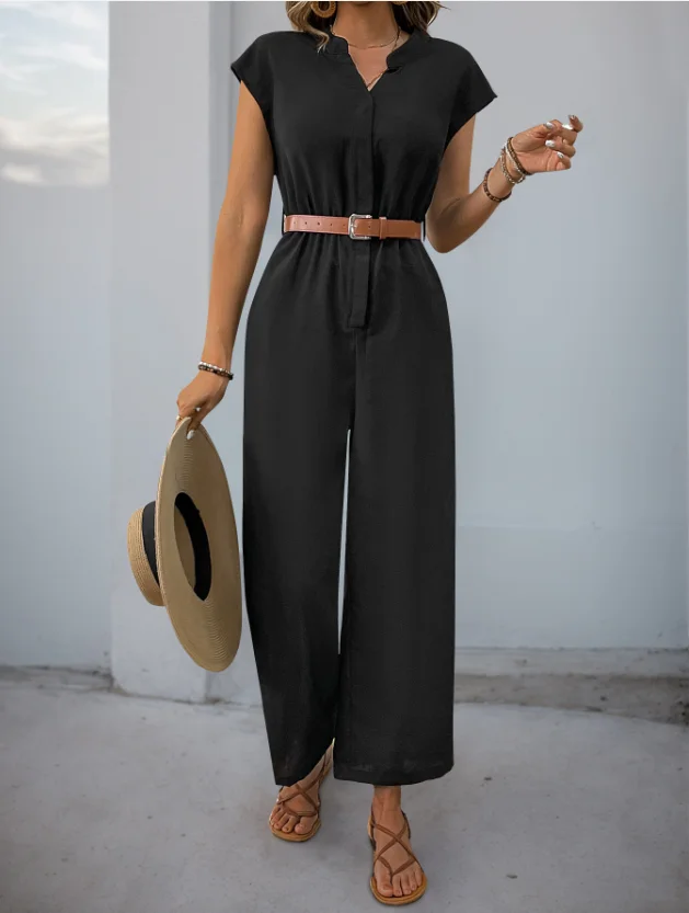 Summer New Women's Long Jumpsuits Temperament Commuting Stand Collar Elegant Fashion Straight Leg Jumpsuit for Women
Summer New Women's Long Jumpsuits Temperament Commuting Stand Collar Elegant Fashion Straight Leg Jumpsuit for Women