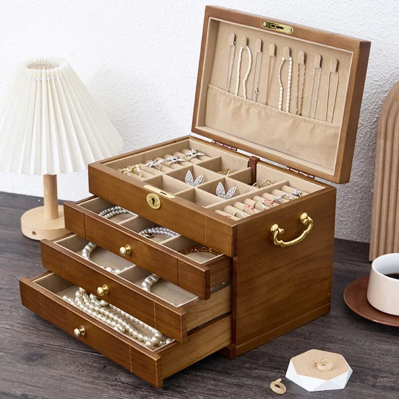 Chinese Style Large Wooden Jewelry Box Organizer for Women’s Accessories Vintage High Capacity Luxurious Traditional
Chinese Style Large Wooden Jewelry Box Organizer for Women’s Accessories Vintage High Capacity Luxurious Traditional