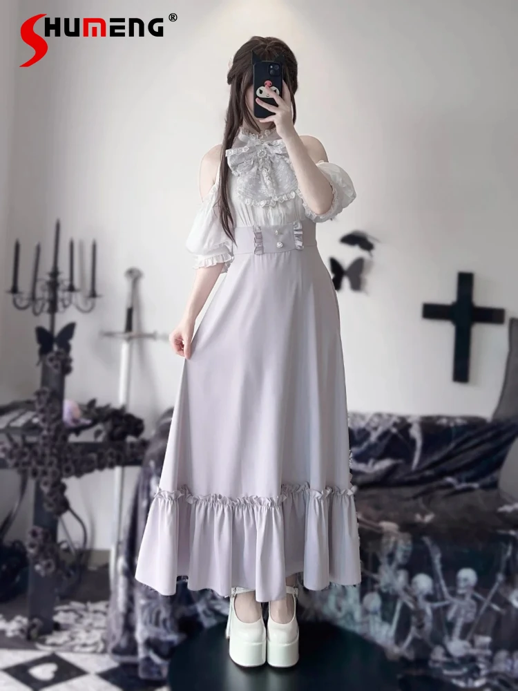 Japanese Mine Sweet Long Lolita Dress Summer Girls Women's Cute Big Bow Slim Fit Off-Shoulder Elegant Princess Dress Vestidos
Japanese Mine Sweet Long Lolita Dress Summer Girls Women's Cute Big Bow Slim Fit Off-Shoulder Elegant Princess Dress Vestidos