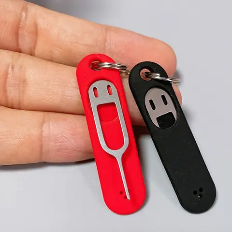 1pc Portable Anti-Lost Keychain with Sim Card Remover Openning Tool for Mobile Phones Tray Eject Pins Needle Opener Ejector