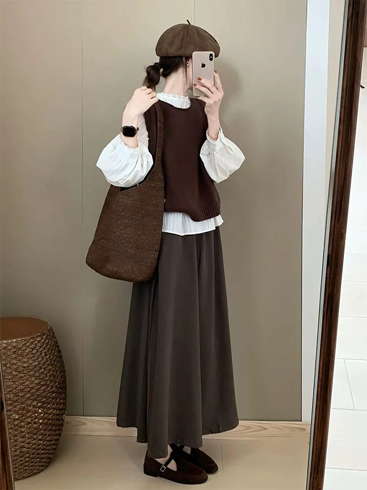 Brown Vest Shirt Set Luxury Sensation Spring 2026 Fashion Anti-Aging Trendy Women's Three-Piece Suit round Neck Long Sleeve
Brown Vest Shirt Set Luxury Sensation Spring 2026 Fashion Anti-Aging Trendy Women's Three-Piece Suit round Neck Long Sleeve
