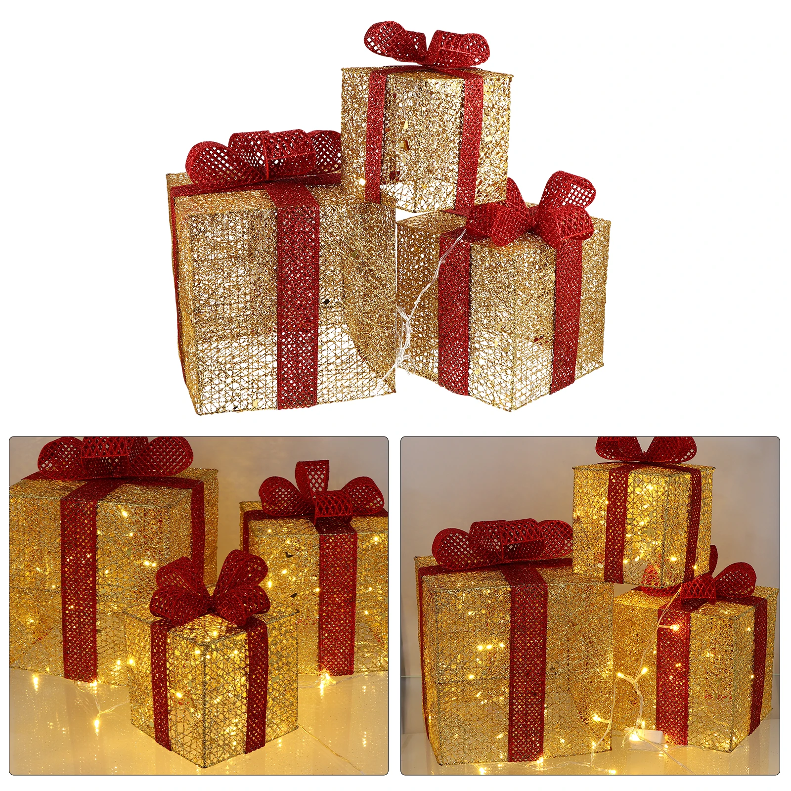 3 pcs 1 Set Christmas Luminous Gift Boxes Glowing Present Party Decorations Festive Supplies Table Adornments Decorative Party
3 pcs 1 Set Christmas Luminous Gift Boxes Glowing Present Party Decorations Festive Supplies Table Adornments Decorative Party