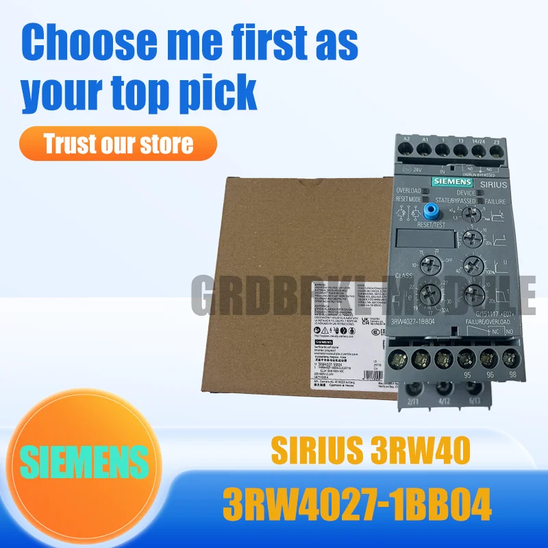 SIEMENS New Original 3RW4027-1BB04 SIRIUS 3RW40 Compact Soft Starter
SIEMENS New Original 3RW4027-1BB04 SIRIUS 3RW40 Compact Soft Starter