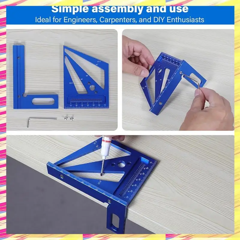 ABJJ 3D Multi Angle Measuring Ruler Carpenter Square Aluminum Alloy Woodworking Ruler Miter Triangle Ruler 
ABJJ 3D Multi Angle Measuring Ruler Carpenter Square Aluminum Alloy Woodworking Ruler Miter Triangle Ruler