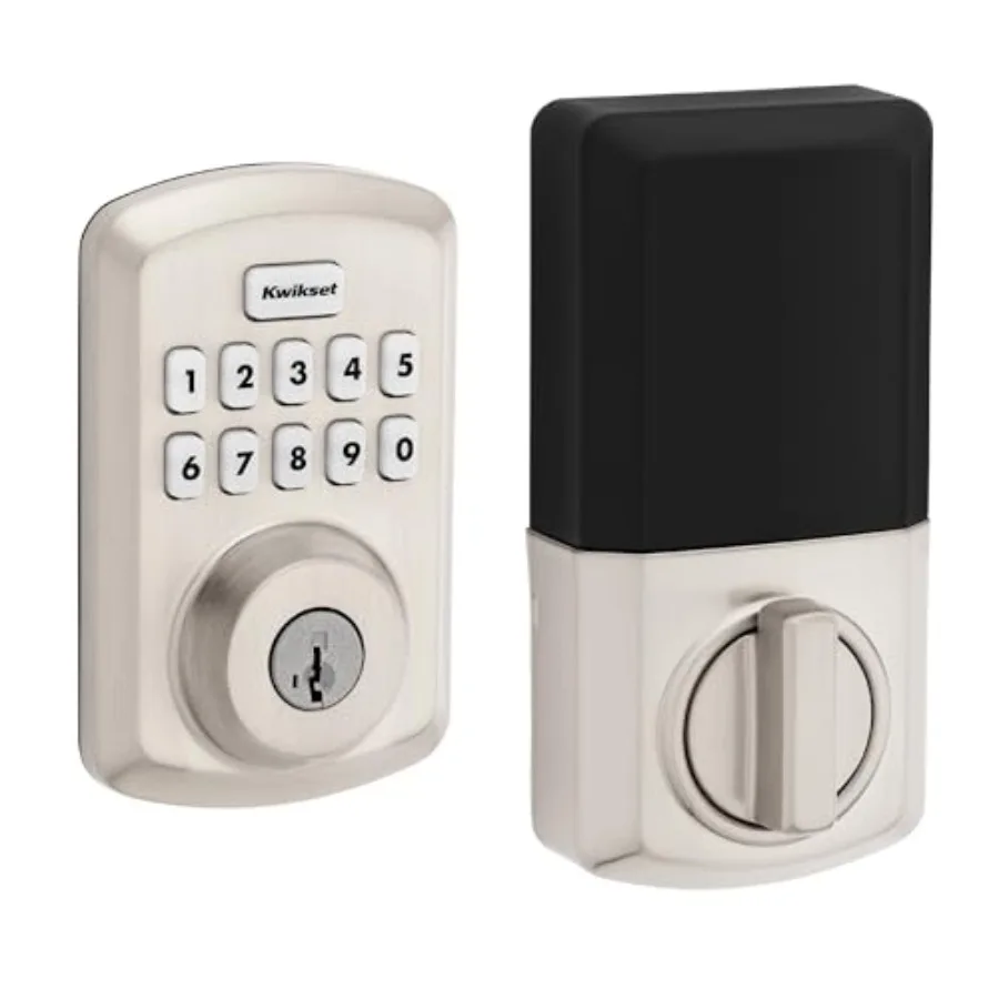 Powerbolt 250 10-Button Keypad Satin Nickel Transitional Electronic Deadbolt Door Lock Featuring Convenient Keyless Ent
Powerbolt 250 10-Button Keypad Satin Nickel Transitional Electronic Deadbolt Door Lock Featuring Convenient Keyless Ent