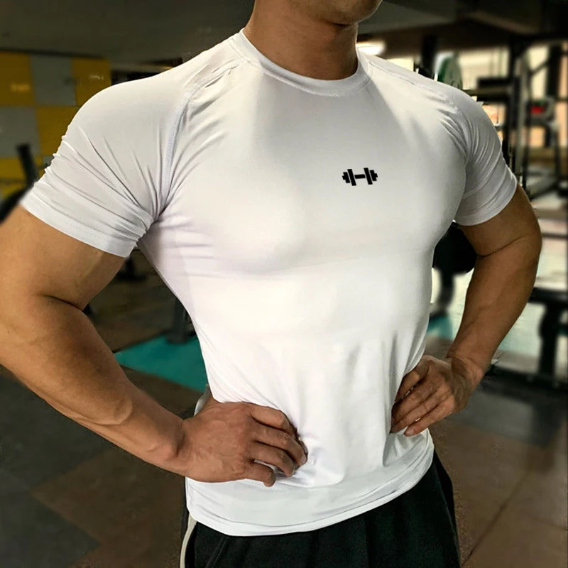 Мужские компрессионные футболки для фитнеса, летняя одежда с коротким рукавом, облегающие эластичные быстросохнущие спортивные топы, футболки для тренажерного зала и бодибилдинга
Мужские компрессионные футболки для фитнеса, летняя одежда с коротким рукавом, облегающие эластичные быстросохнущие спортивные топы, футболки для тренажерного зала и бодибилдинга