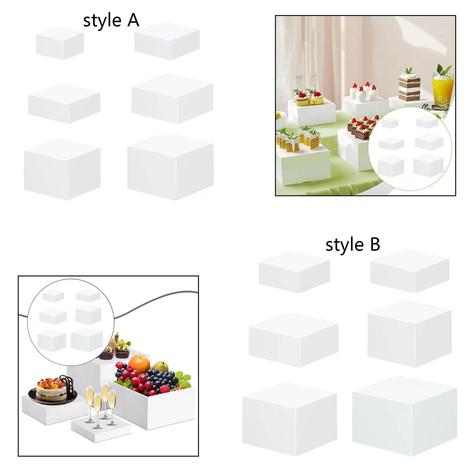 Acrylic Style Buffet Riser Hollow Display Stand Cube Tiered Table Riser for Party Dessert Show
Acrylic Style Buffet Riser Hollow Display Stand Cube Tiered Table Riser for Party Dessert Show