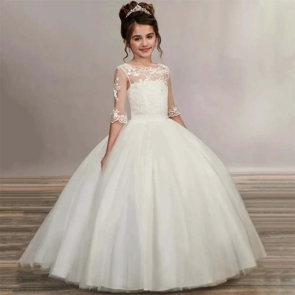 Elegant Wedding party Dress O Neck Elegant Applique Flower Girl Dress Floor Length Customized First Communion Dress
Elegant Wedding party Dress O Neck Elegant Applique Flower Girl Dress Floor Length Customized First Communion Dress