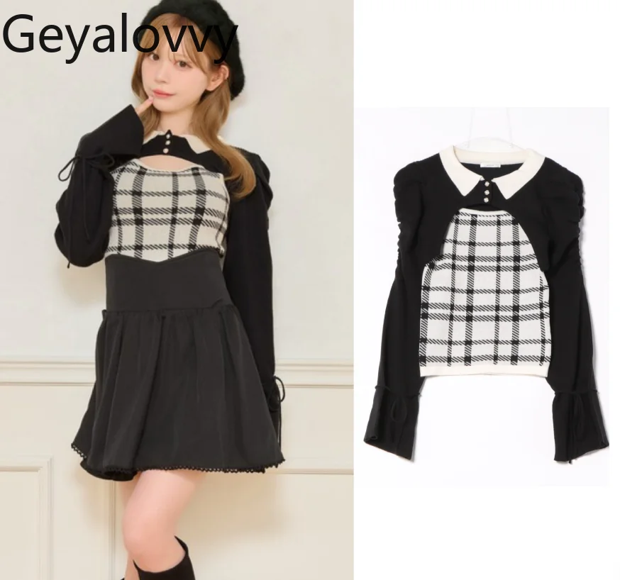 Весенне-осенний женский свитер в японском стиле, оригинальный дизайн, вязаная майка с бантом и блузка с длинным рукавом в комплекте
Весенне-осенний женский свитер в японском стиле, оригинальный дизайн, вязаная майка с бантом и блузка с длинным рукавом в комплекте