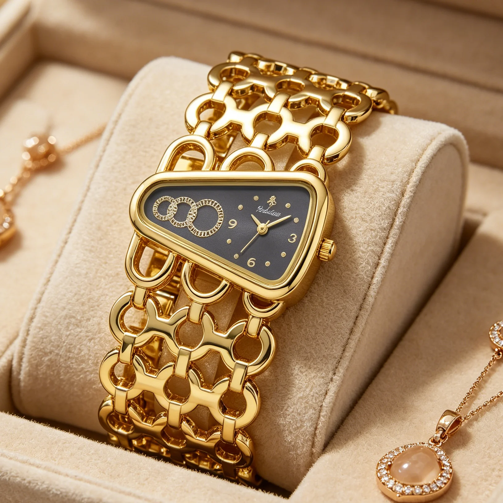 YaLaLuSi Women's Fashion Sport Watch, Waterproof Quartz Wristwatch with Unique Triangle Dial, Gold Openwork Chain Band, Free Shipping
YaLaLuSi Women's Fashion Sport Watch, Waterproof Quartz Wristwatch with Unique Triangle Dial, Gold Openwork Chain Band, Free Shipping