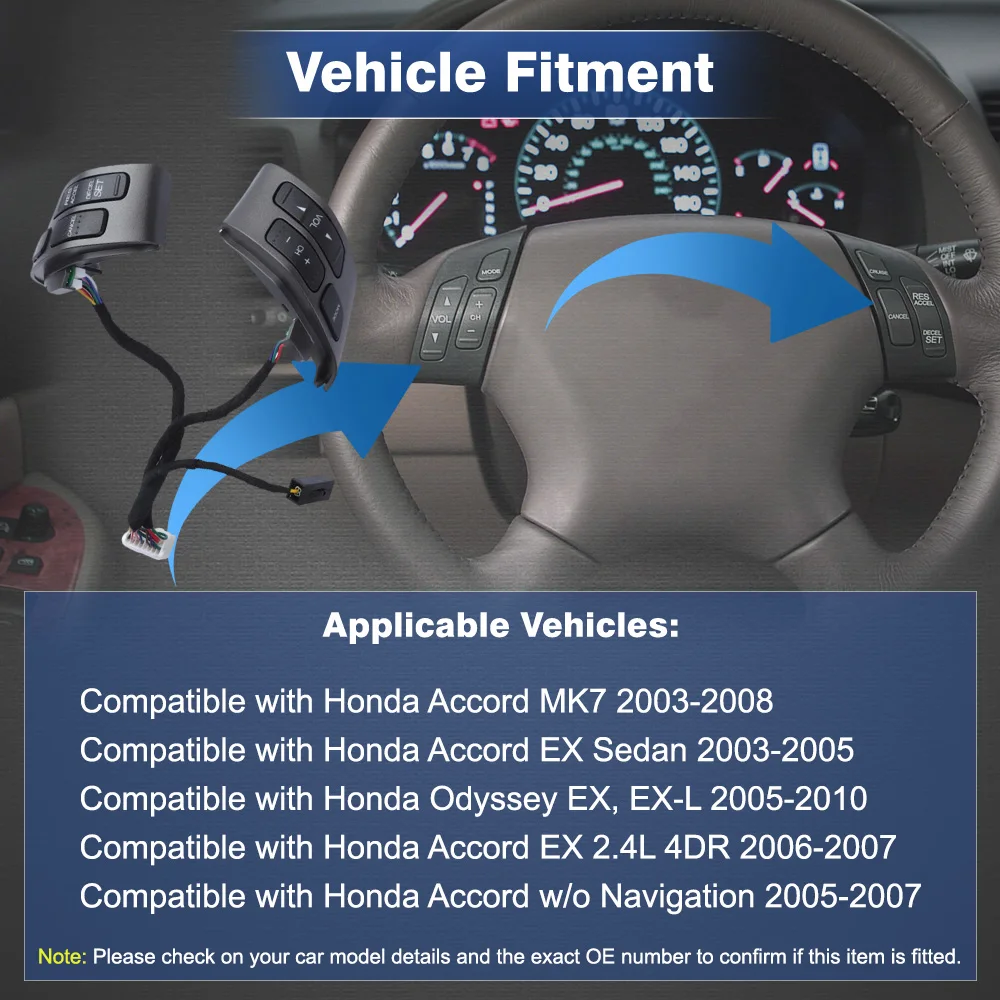 For Honda Accord 2003-2007 Multifunction Steering Wheel Combination Control Switch 35880-SDB-A21 35880SDBA21
For Honda Accord 2003-2007 Multifunction Steering Wheel Combination Control Switch 35880-SDB-A21 35880SDBA21