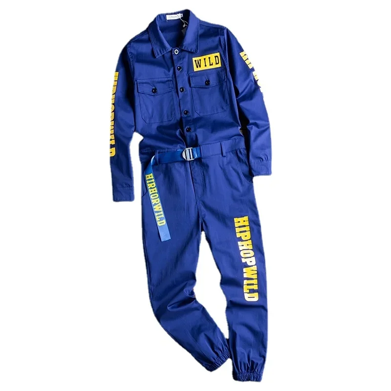 Jumpsuit for Men Letter Printed Beam Feet Jogging Cargo Pants Multi Pocket Hip Hop Workwear Blue Loose Overalls Freight Trousers
Jumpsuit for Men Letter Printed Beam Feet Jogging Cargo Pants Multi Pocket Hip Hop Workwear Blue Loose Overalls Freight Trousers