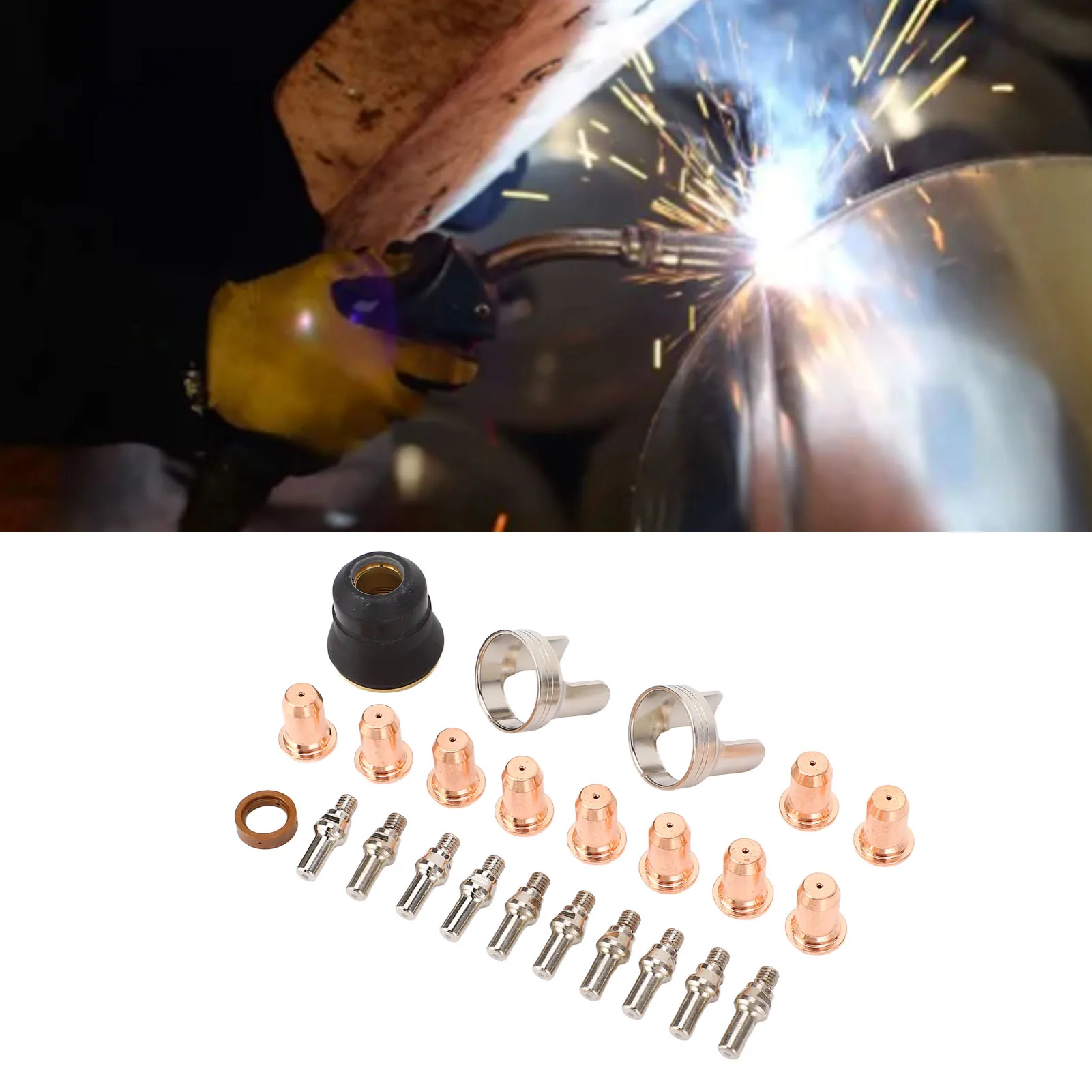 Plasma Cutter Tip Electrode Nozzle Bracket Cover Set for YESWELDER CUT 55DS Pro CUT 65DS Plasma Cutter Nozzle Kit
Plasma Cutter Tip Electrode Nozzle Bracket Cover Set for YESWELDER CUT 55DS Pro CUT 65DS Plasma Cutter Nozzle Kit