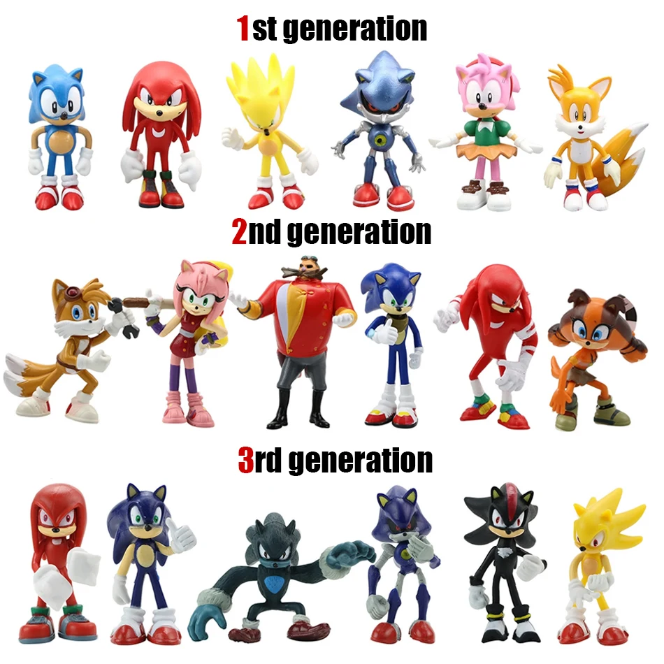 3 Styles 6Pcs/Set 6-7cm Sonic Figures Toy PVC Toy Shadow Tails Characters Figure Toys For Children Animals Toys Gifts Set
3 Styles 6Pcs/Set 6-7cm Sonic Figures Toy PVC Toy Shadow Tails Characters Figure Toys For Children Animals Toys Gifts Set